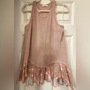 Hummingbird Pink and Cream Knit Top